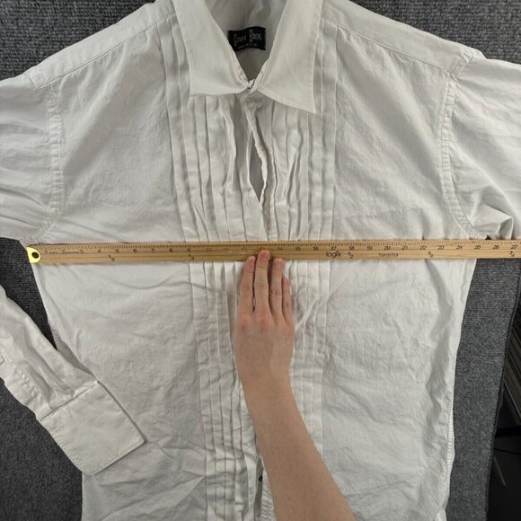 VTG Gitman Bros Tuxedo Shirt Men 16.5 37 Tall White Formal Dress Shirt USA Made - Picture 5 of 16